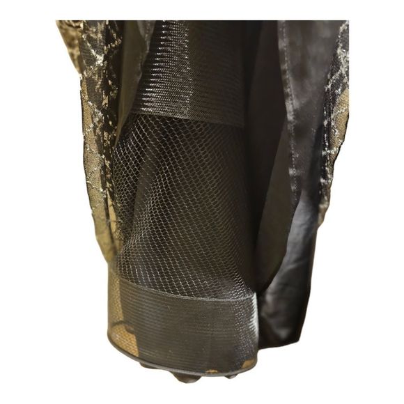 ST JOHN Novelty Diamond Knit Bateau-Neck Cap-Sleeve Gown - Size 12 - Picture 10 of 10